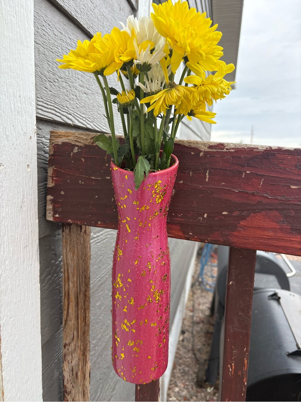 Handmade Gold & Pink Vase
